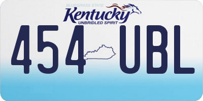KY license plate 454UBL