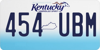 KY license plate 454UBM