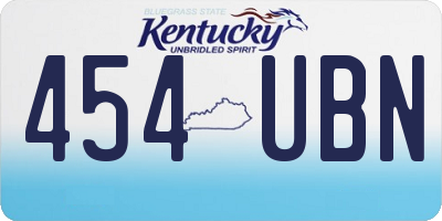 KY license plate 454UBN