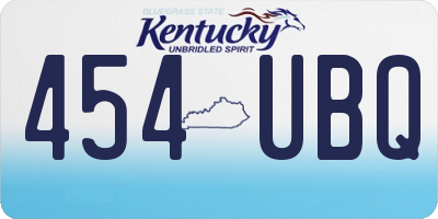 KY license plate 454UBQ