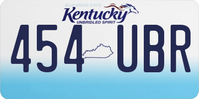 KY license plate 454UBR