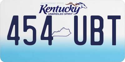 KY license plate 454UBT