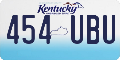KY license plate 454UBU