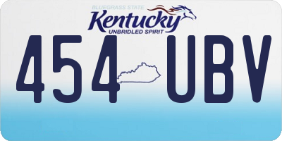 KY license plate 454UBV