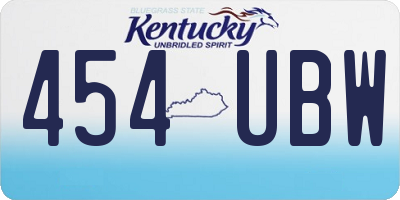 KY license plate 454UBW