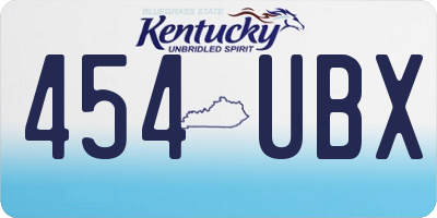 KY license plate 454UBX