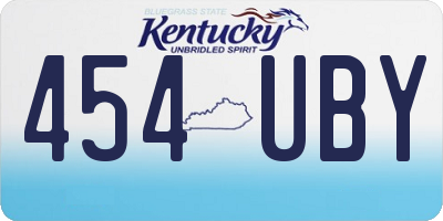 KY license plate 454UBY