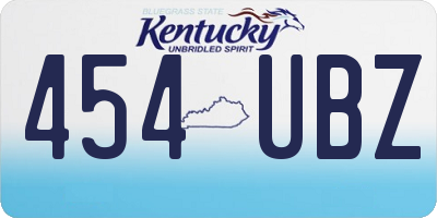 KY license plate 454UBZ