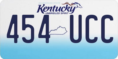 KY license plate 454UCC