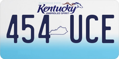KY license plate 454UCE
