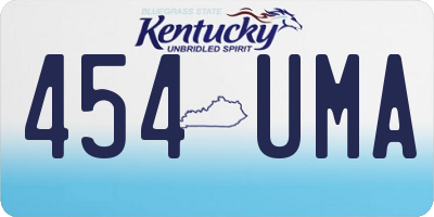 KY license plate 454UMA