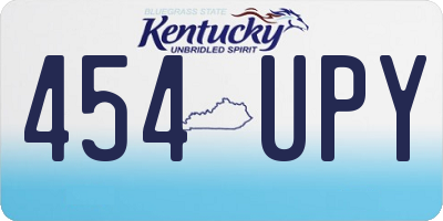 KY license plate 454UPY
