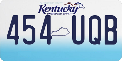 KY license plate 454UQB