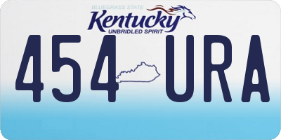 KY license plate 454URA