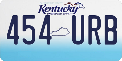 KY license plate 454URB