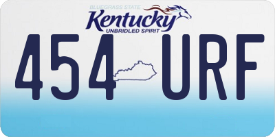 KY license plate 454URF