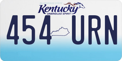 KY license plate 454URN