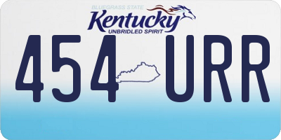 KY license plate 454URR