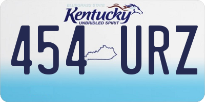 KY license plate 454URZ