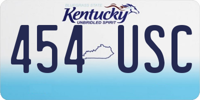 KY license plate 454USC
