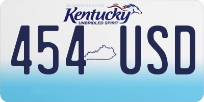 KY license plate 454USD
