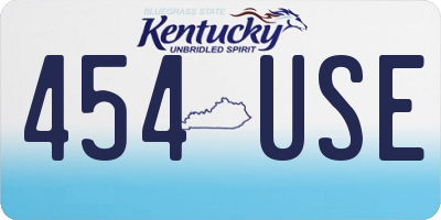 KY license plate 454USE