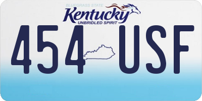 KY license plate 454USF