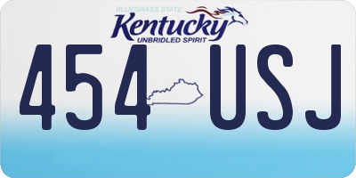 KY license plate 454USJ