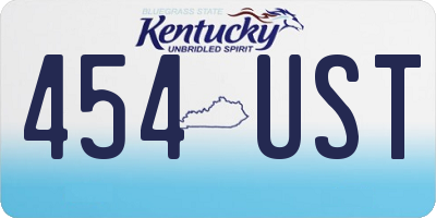 KY license plate 454UST