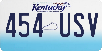 KY license plate 454USV