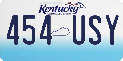 KY license plate 454USY