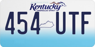KY license plate 454UTF
