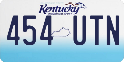 KY license plate 454UTN