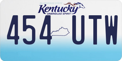 KY license plate 454UTW