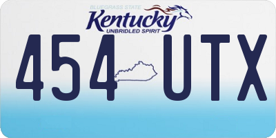 KY license plate 454UTX
