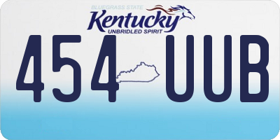 KY license plate 454UUB