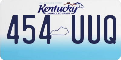 KY license plate 454UUQ