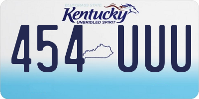 KY license plate 454UUU