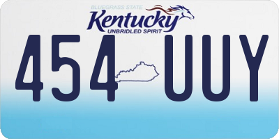 KY license plate 454UUY