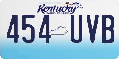 KY license plate 454UVB