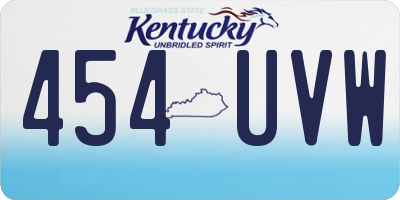 KY license plate 454UVW
