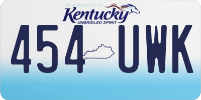 KY license plate 454UWK