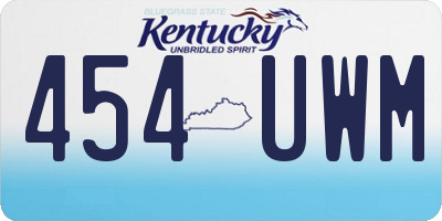KY license plate 454UWM