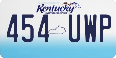 KY license plate 454UWP