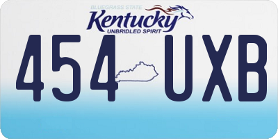 KY license plate 454UXB