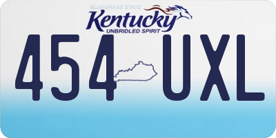 KY license plate 454UXL