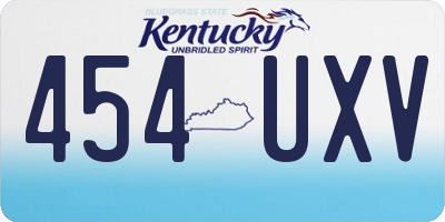 KY license plate 454UXV