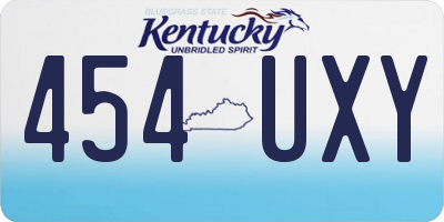 KY license plate 454UXY