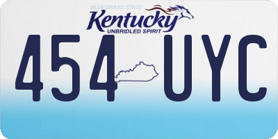 KY license plate 454UYC