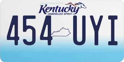KY license plate 454UYI